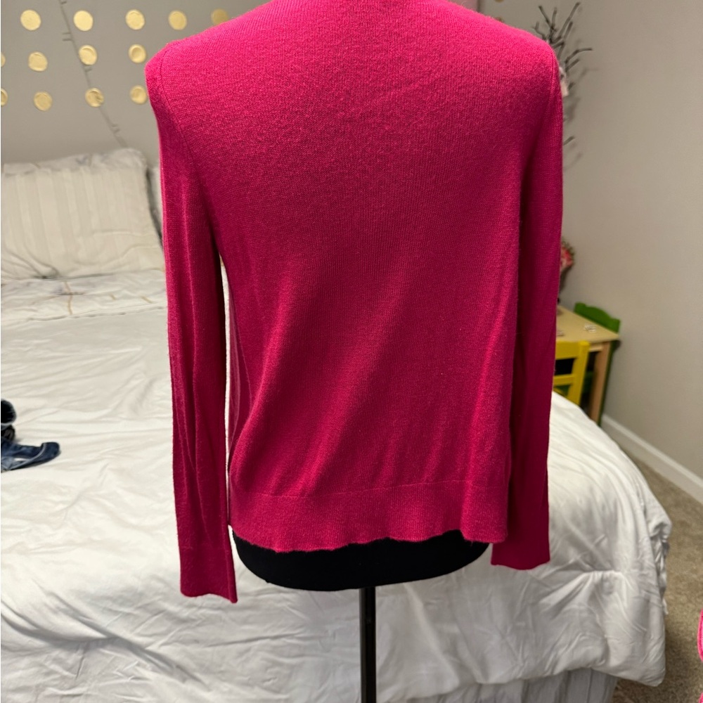 LOFT Petites Hot Pink Button Cardigan SP - Picture 2 of 5